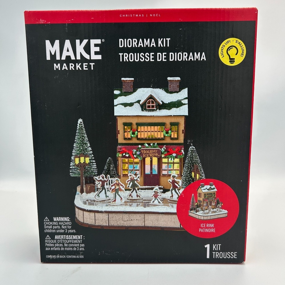 Make Market Ice Rink Diorama Kit Lights Up Michaels Craft Christmas Village 2025